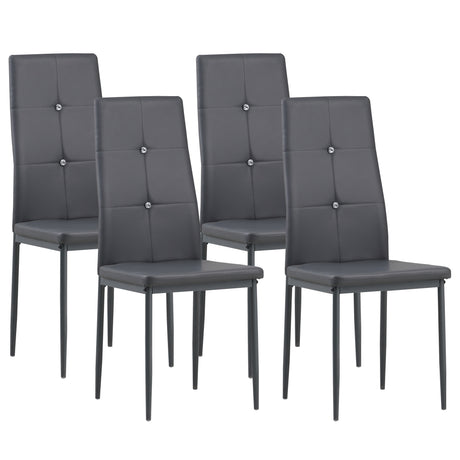 ALBATROS Designer Esszimmerstuhl DIAMOND | 4er/6er Set | Schwarz, Grau, Weiß | Kunstleder Bezug