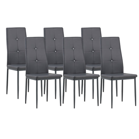 ALBATROS Designer Esszimmerstuhl DIAMOND | 4er/6er Set | Schwarz, Grau, Weiß | Kunstleder Bezug