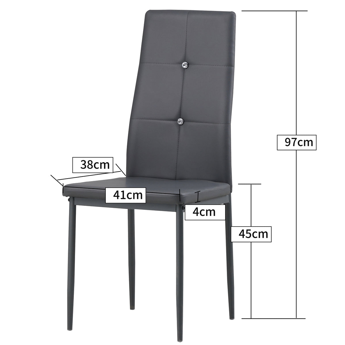 ALBATROS Designer Esszimmerstuhl DIAMOND | 4er/6er Set | Schwarz, Grau, Weiß | Kunstleder Bezug