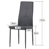 ALBATROS Designer Esszimmerstuhl DIAMOND | 4er/6er Set | Schwarz, Grau, Weiß | Kunstleder Bezug