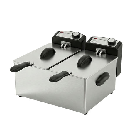 DF3600 Doppel Fritteuse 2x3L 3600W Edelstahl
