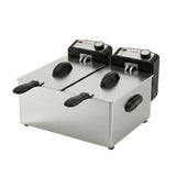 DF3600 Doppel Fritteuse 2x3L 3600W Edelstahl + 1L Fettlöser