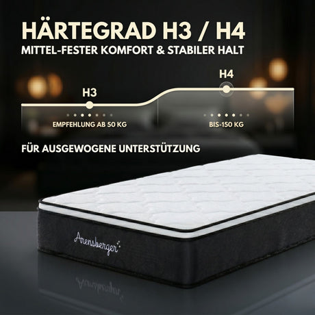 Arensberger EMILIA Federkernmatratze mit GEL-Schaum und integriertem Topper | Höhe 23cm