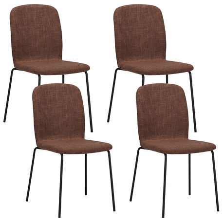 RAVINO Designer Stapelstühle 4er Set ENNA  / S10 mit Stoffbezug, Konferenzstühle Besucherstühle
