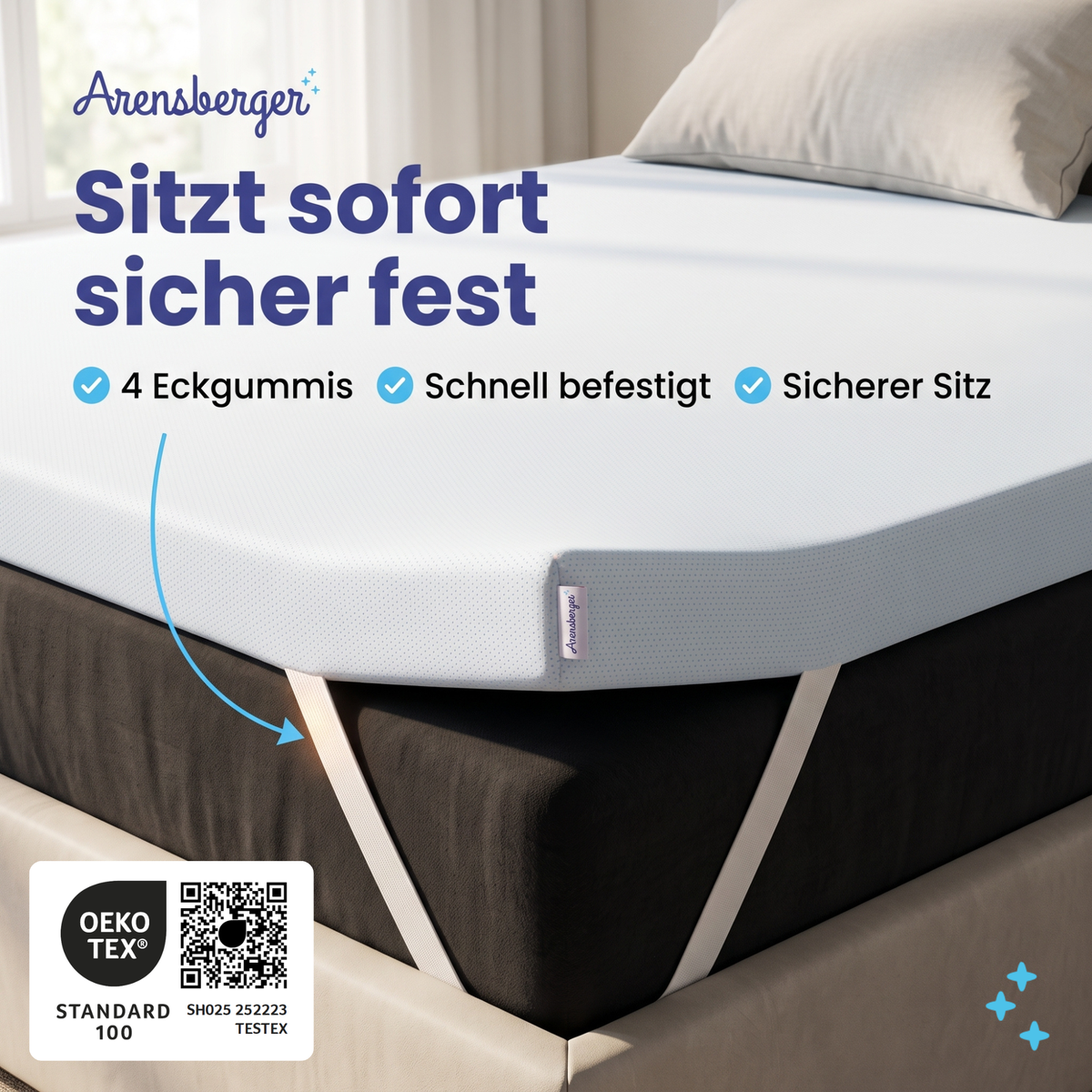 Arensberger Matratzen Topper ESSENCE, 5cm hoch Gelschaum und Memory Gel Foam Matratzentopper