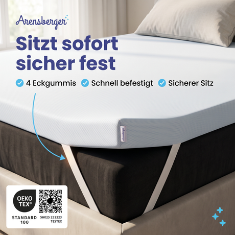 Arensberger Matratzen Topper ESSENCE, 5cm hoch Gelschaum und Memory Gel Foam Matratzentopper