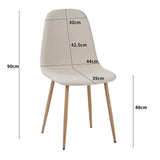 ALBATROS Designer Esszimmerstuhl FANO | 4er Set | Schwarz, Grau, Beige | Stoff Bezug