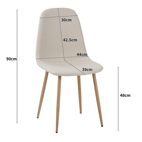 ALBATROS Designer Esszimmerstuhl FANO | 4er Set | Schwarz, Grau, Beige | Stoff Bezug