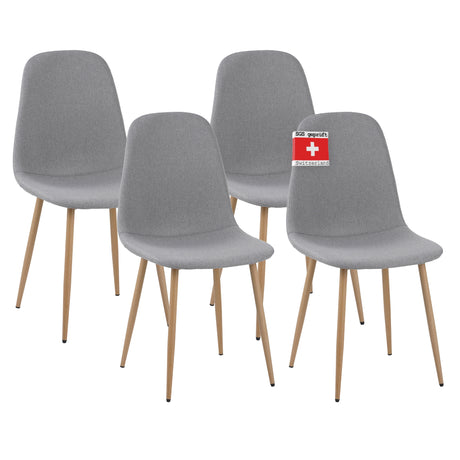 ALBATROS Designer Esszimmerstuhl FANO | 4er Set | Schwarz, Grau, Beige | Stoff Bezug