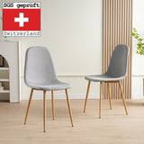 ALBATROS Designer Esszimmerstuhl FANO | 4er Set | Schwarz, Grau, Beige | Stoff Bezug