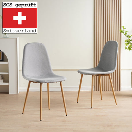ALBATROS Designer Esszimmerstuhl FANO | 4er Set | Schwarz, Grau, Beige | Stoff Bezug