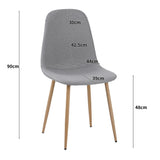 ALBATROS Designer Esszimmerstuhl FANO | 4er Set | Schwarz, Grau, Beige | Stoff Bezug