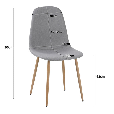 ALBATROS Designer Esszimmerstuhl FANO | 4er Set | Schwarz, Grau, Beige | Stoff Bezug