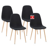 ALBATROS Designer Esszimmerstuhl FANO | 4er Set | Schwarz, Grau, Beige | Stoff Bezug