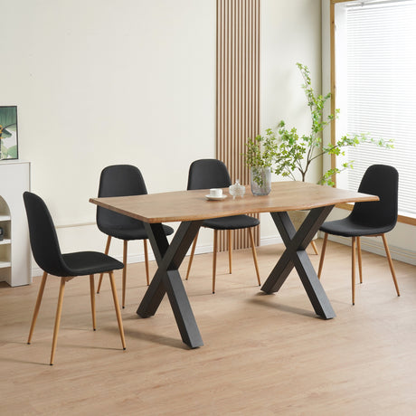 ALBATROS Designer Esszimmerstuhl FANO | 4er Set | Schwarz, Grau, Beige | Stoff Bezug