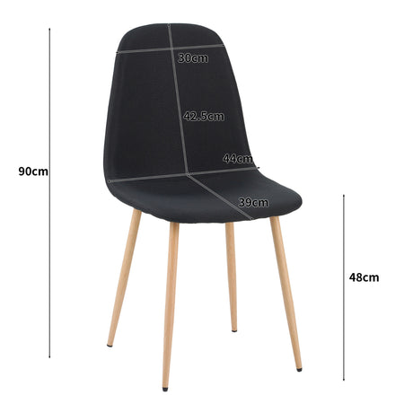 ALBATROS Designer Esszimmerstuhl FANO | 4er Set | Schwarz, Grau, Beige | Stoff Bezug