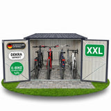 Albatros Premium Fahrradgarage – verzinktes Metall in Anthrazit (RAL 7016) | 203x229x162cm