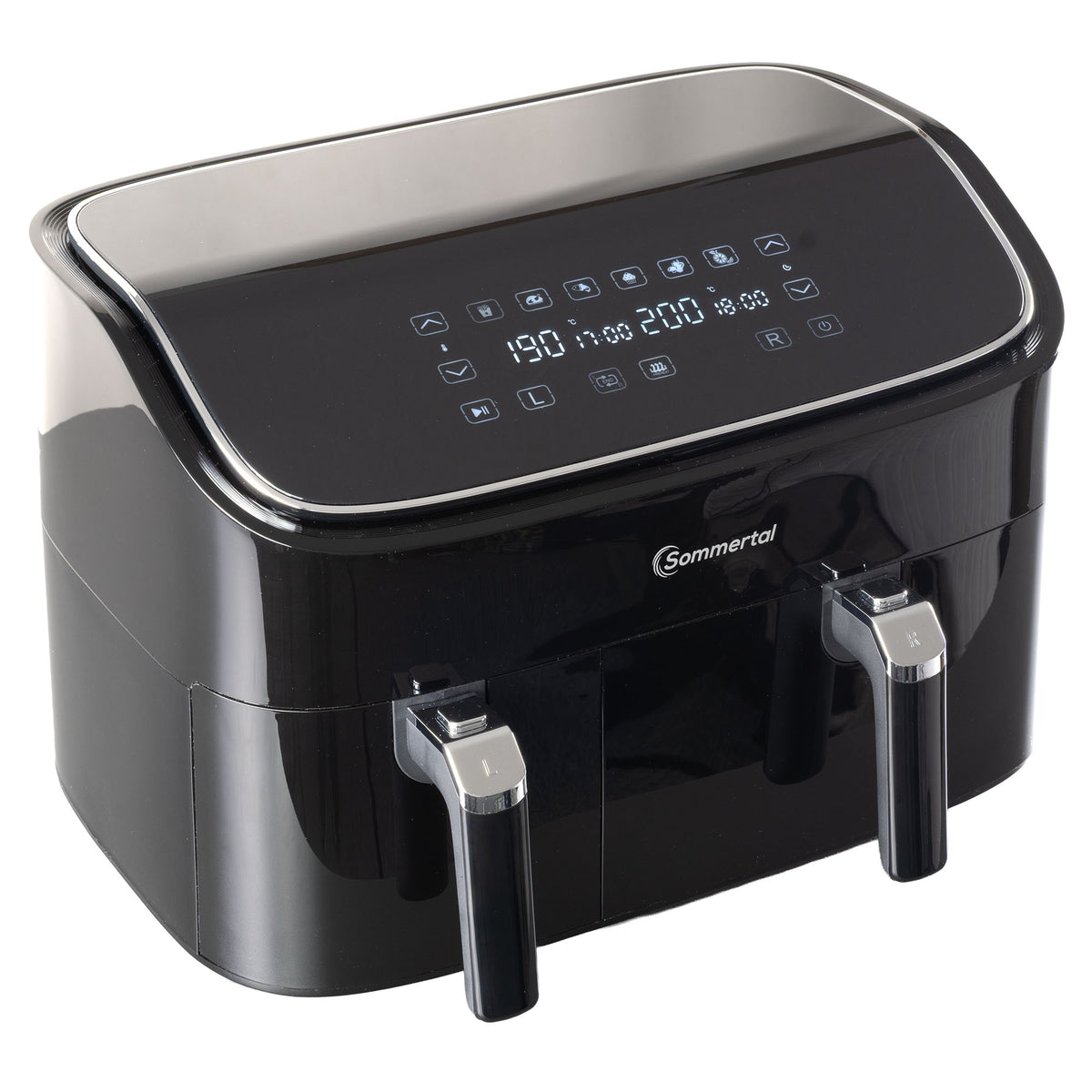 Sommertal Heißluftfritteuse HF DUAL 900 mit Doppelkammer | 9 Liter XXL Airfryer & Dörrgerät | 2850W