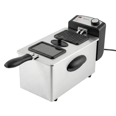 Fritteuse 3L 2000W Edelstahl mit Sichtfenster, Einzelfritteuse