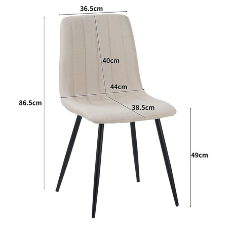 ALBATROS Designer Esszimmerstuhl GARDA | 4er Set | Schwarz, Braun, Anthrazit, Beige | Stoff Bezug