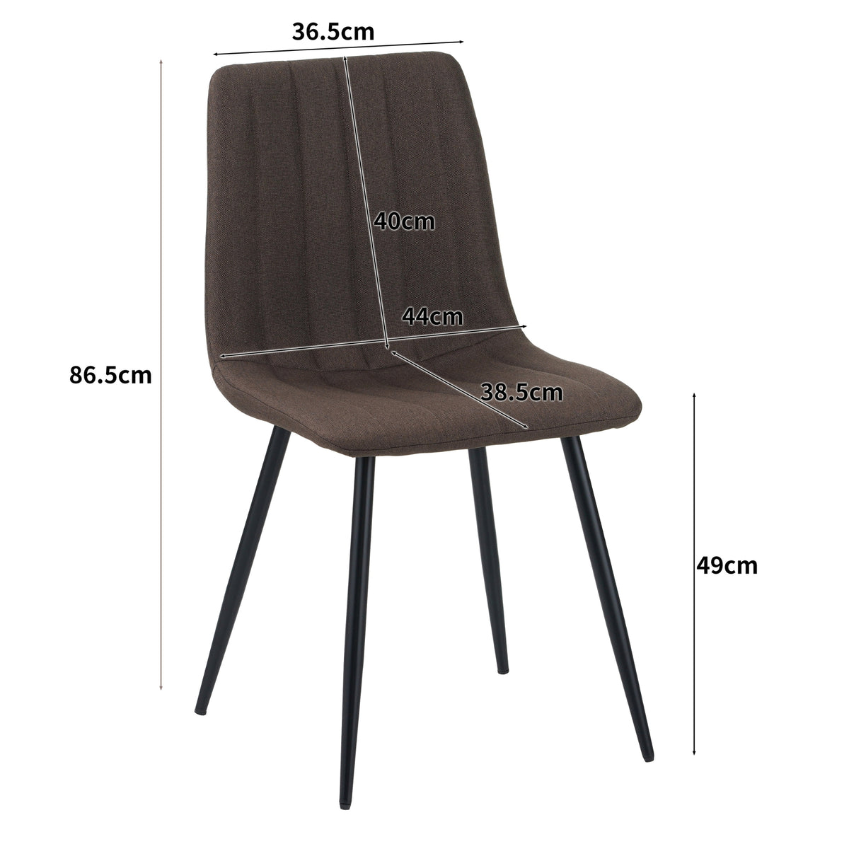 ALBATROS Designer Esszimmerstuhl GARDA | 4er Set | Schwarz, Braun, Anthrazit, Beige | Stoff Bezug