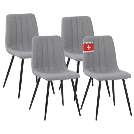 ALBATROS Designer Esszimmerstuhl GARDA | 4er Set | Schwarz, Braun, Anthrazit, Beige | Stoff Bezug