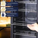 Kühlschrank GK 60– Leiser Getränkekühlschrank mit LED, Touchscreen & Schloss kleiner Flaschenkühlschrank schwarz 60L