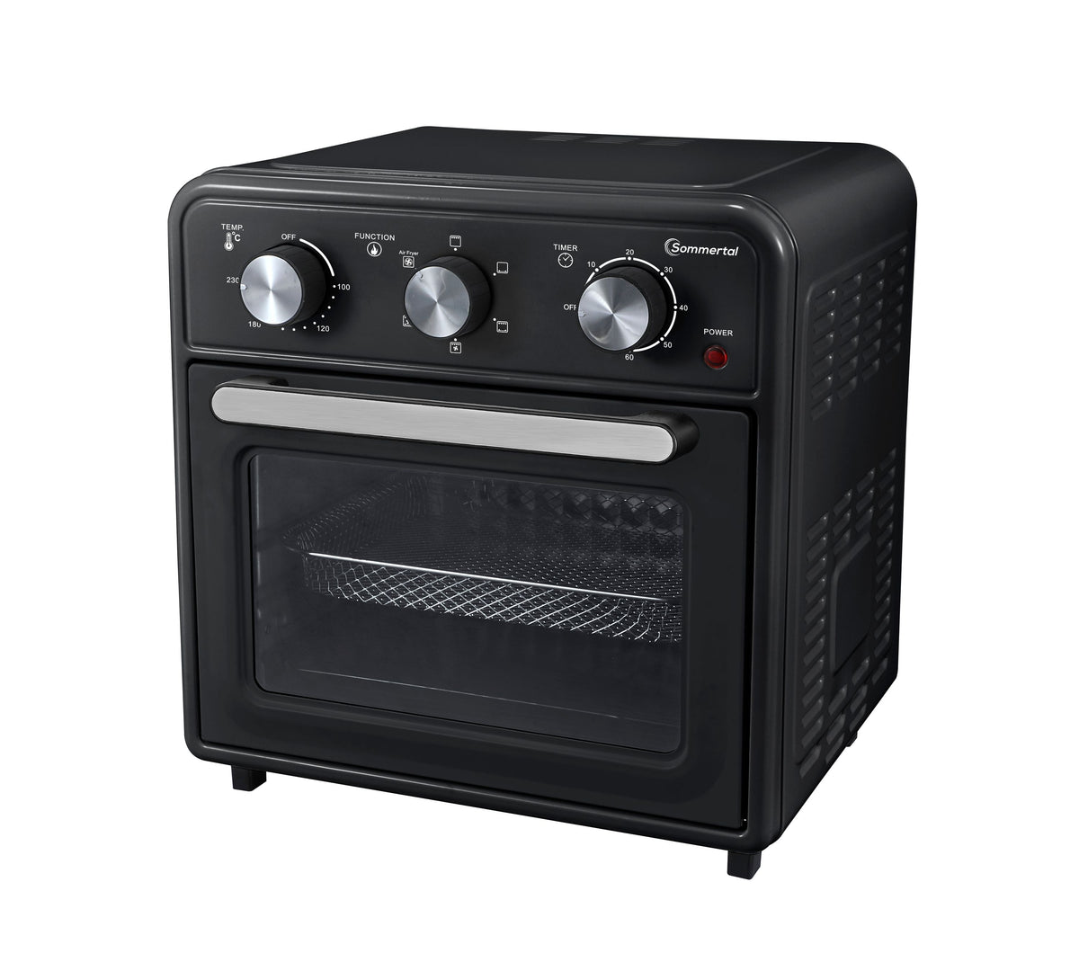 Minibackofen 20 Liter mit Umluft & Heißluftfritteuse + 1l Backofenreiniger, Mini Backofen 1800W zum Backen, Grillen & Pizza, Tischbackofen klein mit Airfryer Funktion, 100–230°C, 60 Min. Timer, inkl. Zubehör
