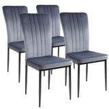 ALBATROS Designer Esszimmerstuhl MODENA | 4er/6er Set | Schwarz, Grau, Braun| Samt Bezug