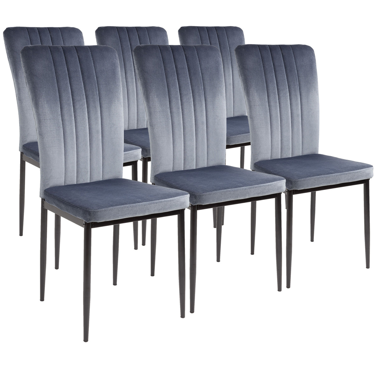 ALBATROS Designer Esszimmerstuhl MODENA | 4er/6er Set | Schwarz, Grau, Braun| Samt Bezug