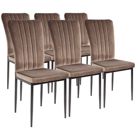ALBATROS Designer Esszimmerstuhl MODENA | 4er/6er Set | Schwarz, Grau, Braun| Samt Bezug