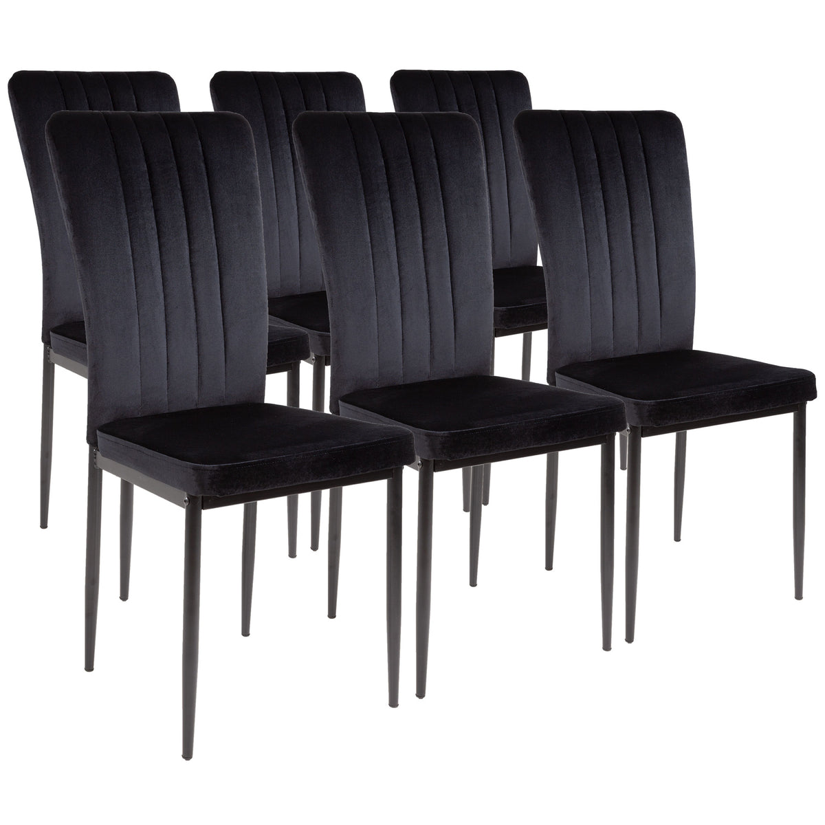 ALBATROS Designer Esszimmerstuhl MODENA | 4er/6er Set | Schwarz, Grau, Braun| Samt Bezug