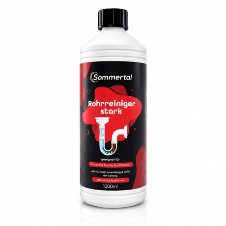 Sommertal Rohrreiniger stark 1000 ml, Abflussreiniger extra stark pH 14