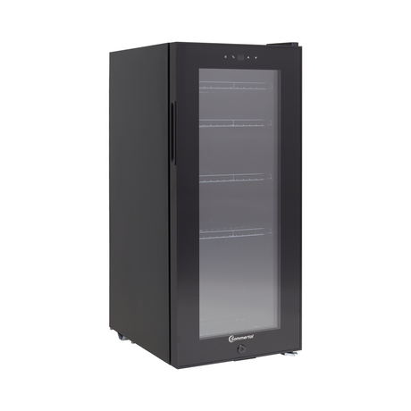 Kühlschrank GK 60– Leiser Getränkekühlschrank mit LED, Touchscreen & Schloss kleiner Flaschenkühlschrank schwarz 60L