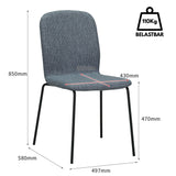 RAVINO Designer Stapelstühle 4er Set ENNA  / S10 mit Stoffbezug, Konferenzstühle Besucherstühle