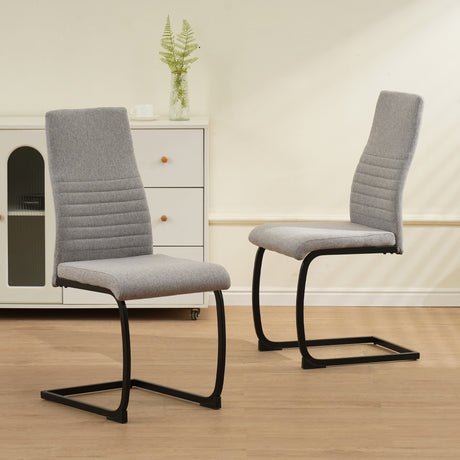 ALBATROS Freischwinger Designerstuhl TURANO | 4er Set | Schwarz, Grau, Beige | Stoff Bezug