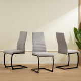 ALBATROS Freischwinger Designerstuhl TURANO | 4er Set | Schwarz, Grau, Beige | Stoff Bezug