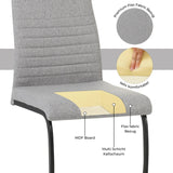 ALBATROS Freischwinger Designerstuhl TURANO | 4er Set | Schwarz, Grau, Beige | Stoff Bezug