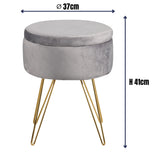 Sitzhocker mit Stauraum CANNES Sherpa oder Samtbezug