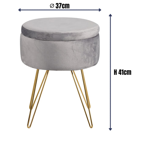 Sitzhocker mit Stauraum CANNES Sherpa oder Samtbezug