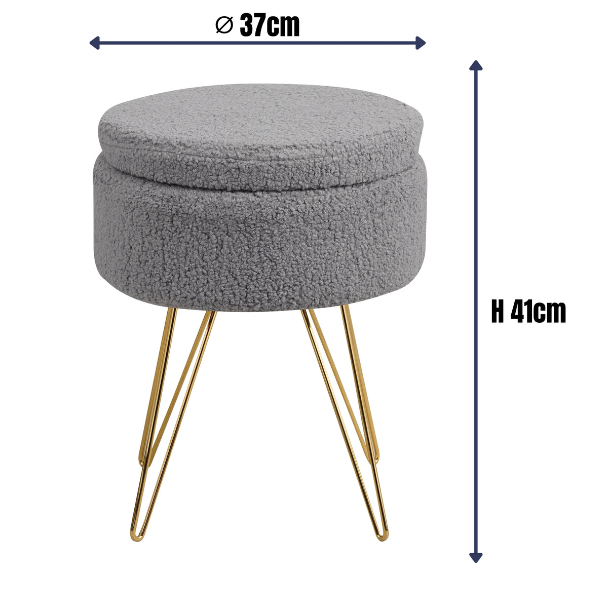 Sitzhocker mit Stauraum CANNES Sherpa oder Samtbezug