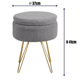 Sitzhocker mit Stauraum CANNES Sherpa oder Samtbezug
