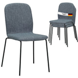 RAVINO Designer Stapelstühle 4er Set ENNA  / S10 mit Stoffbezug, Konferenzstühle Besucherstühle