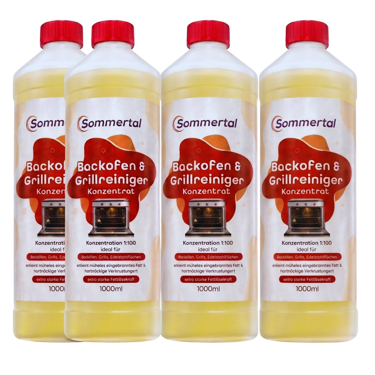 Sommertal Backofen & Grillreiniger 4x 1L