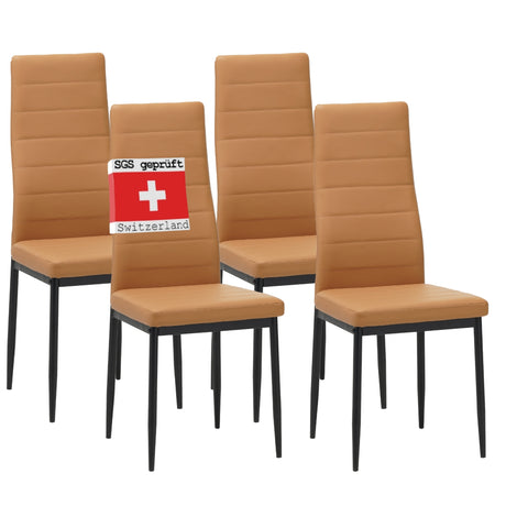 ALBATROS Designer Esszimmerstuhl MILANO | 4er/6er Set | Schwarz, Grau, Beige, Braun, Rot, Weiß | Kunstleder Bezug