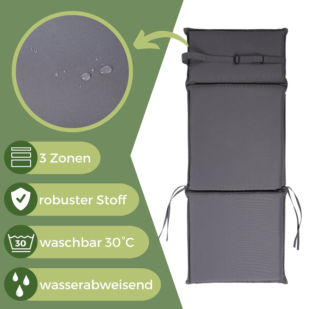 Gartenstuhl Sitzauflage 2er/4er Set 106x45cm, Gartenstuhlauflagen