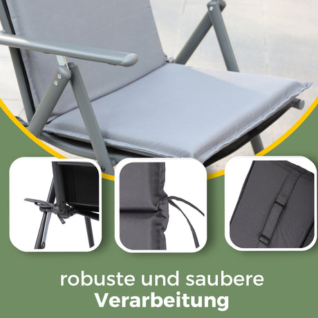 Gartenstuhl Sitzauflage 2er/4er Set 106x45cm, Gartenstuhlauflagen