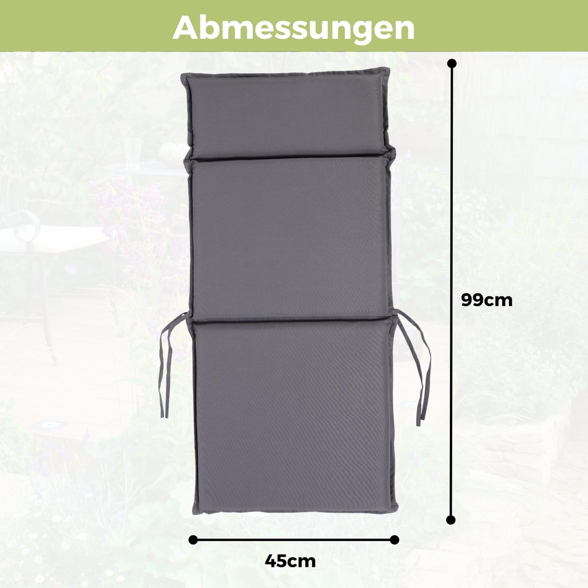 Gartenstuhl Sitzauflage 2er/4er Set 99x45cm, Gartenstuhlauflagen