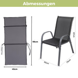Gartenstühle Kuba mit Sitzauflage, stapelbar mit robustem Metallgestell