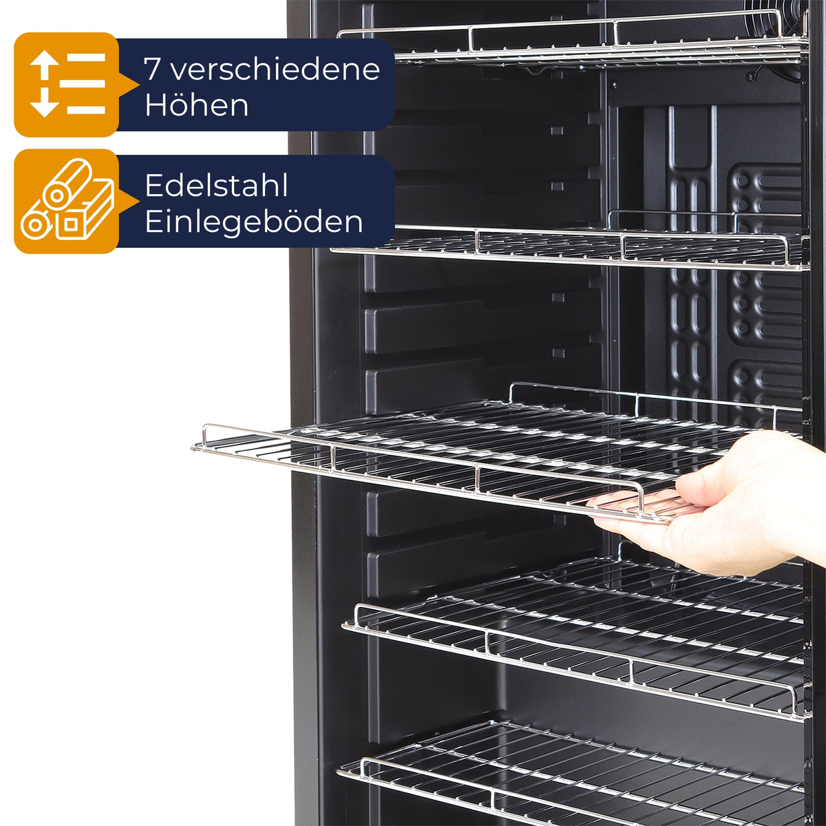 Kühlschrank GK 100– Leiser Getränkekühlschrank mit LED, Touchscreen & Schloss kleiner Flaschenkühlschrank schwarz 100L